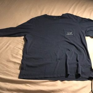 Vineyard Vines Long-Sleeve Whale Tee Navy Blue
